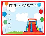24 Bounce House Fill-in Kids Birthday Party Invitations