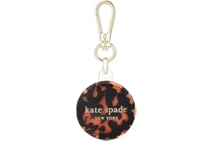 kate spade new york AirTag Holder with Gold Ring Clip - Protective Case for Apple AirTag - Tortoiseshell