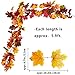 Sunm boutique 2 Pcs 5.9 ft/Piece Artificial Maple Leaf Garland, Fall Maple Garland, Hanging Fall Leave Vines Hanging Plants for Indoor Outdoor Autumn Door Fireplace Thanksgiving Festival Dinner Party