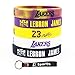 Basketball Silicone Wristband Bracelet -4 or 5PCS Assorted Color - One of The Five is Adjustable (23LeBron)
