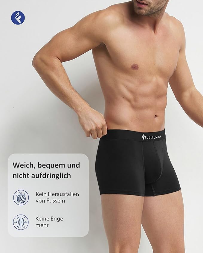 Fullluwaa Boxershorts Herren 12er Pack - Business Men Retroshorts Männer Trunks Baumwolle Unterwäsche Weiche und Ideale Passform (Ohne Kratzenden Zettel) 2