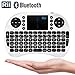 Rii i8 Mini Bluetooth Keyboard with Touchpad＆QWERTY Keyboard, Portable Wireless Keyboard with Remote Control for Smartphones/Laptop/PC/Tablets/Windows/Mac/TV/Xbox/PS3/Raspberry Pi .Silver White