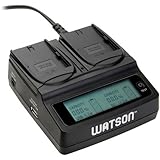 Watson Duo LCD Charger with 2 LP-E6 Battery Plates - Accepts Canon LP-E6 Type Battery