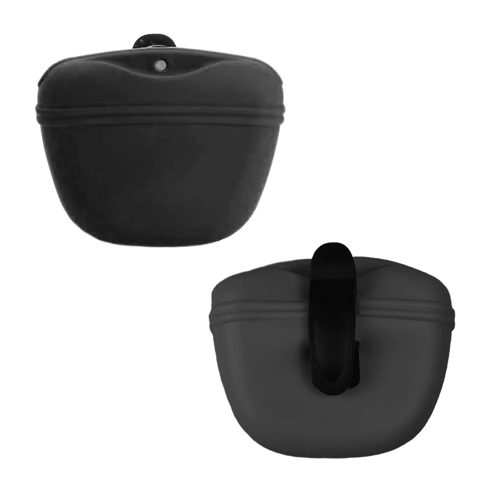 TSHAOUN 2PCS Dog Treat Pouch,Silicone pet Feeding Bag Pouch Portable Dog Treat Bags with Puppy Reward Training Pouch,with Magnetic, Closing and Waist Clip for Belt for Dog Walks (2 PCS)