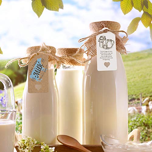 Koogel 200pcs Gift Paper Tags, Heart Kraft Paper Label with Strings for Gifts Arts Crafts Wedding Holiday Christmas