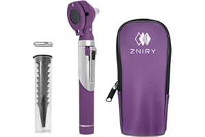 Zniry Fiber Optic Mini Otoscope - Ear Scope with Light for Infection Detection, Wax Removal, and at-Home ENT Exams (Purple Color)