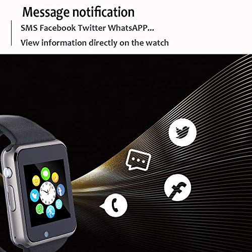 Smart Watch for Android Phones,Touch Screen Bluetooth Smart Watch with Phone Call Text,Compatible Android iPhone Samsung LG,Camera Music with TF/SIM Card Slot Step Tracker Watch for Men Women Teens
