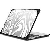 CASETiFY Bounce MacBook Pro 16-inch (M1-M5) Case [Enhanced Protective Corner Design/Ventilation Cutouts/Anti-Slip Grip] - Marble Transparent Trippy - Clear Black
