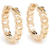 Zoe Chicco Women's 14k Curb Chain Hinged Huggie Hoops, Yellow Gold, One Size