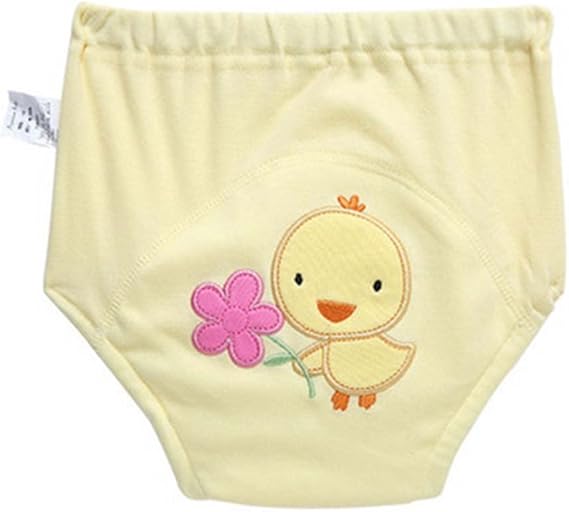 Amazon Co Jp 2个かわいいトレーニングパンツ下着は赤ちゃんのおむつ再利用可能な イエロー 服 ファッション小物