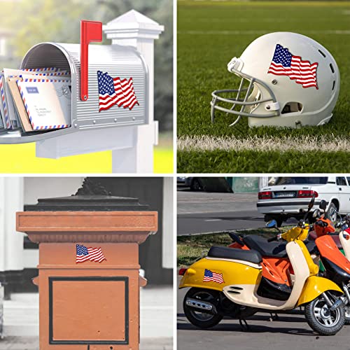 3PCS American Flag Sticker Decal Vinyl - Waving USA American Flag Reflective Stickers psler Waterproof Self Adhesive Car Decal for Mailbox, Bumper, Car Window, Trucks Sticker