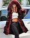 Roiii Plus Size Women Warm Fleece Vintage Winter Coat Hood Jacket Parka Outwear (XXL, Black Wine)