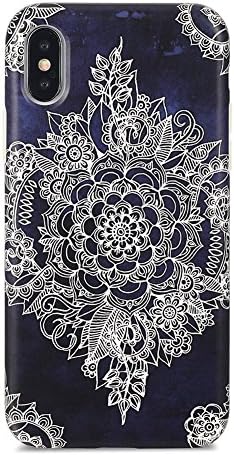 iPhone X case Marble, Sankton Slim-Fit Anti-Scratch Shock-Proof Anti-Finger IMD Soft TPU cover with Design Pattern for iPhone X 2017 (Floral)