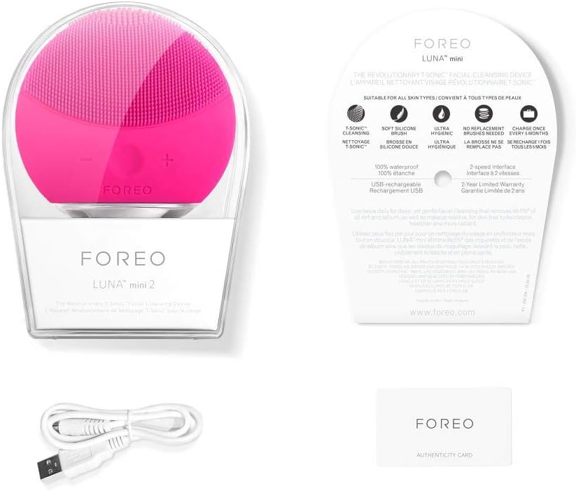 FOREO LUNA mini 2 Facial Cleansing Brush, Travel Accessories, Face Massager Electric, All Skin Types Ultra-hygienic Skincare - Image 5
