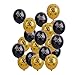 20pcs Latex Balloons for 50th Birthday Anniversary Party Decoration - Number 50 (Gold & Black)