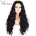 Life Diaries 250%Density Glueless Synthetic Lace Front Wig Fashion Long Natural Wave 10%Human Hair+90%Heat Resistant Fiber Glueless Lace Front Synthetic Wig For Women (26