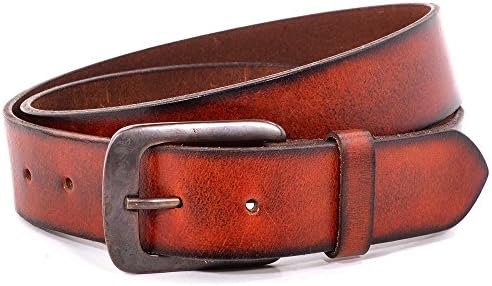 PUZO Men's 38mm Leather Belt (42", Brown)