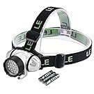 LE Headlamp LED, 4 Modes Headlight, Battery Powered Helmet Light for Camping, Running, Hiking and Reading, 3 AAA Batteries Included