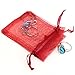 Akstore 100pcs 3.6x4.8''(9x12cm) Organza Gift Bags, Drawstring Pouches - Jewelry, Party, Wedding Favor, Candy Bags (Red)