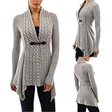 Women Cardigan,Haoricu Womens Open Front Long Sleeve Casual Knitted Sweater Cardigan Tops Shirt (M, Gary)