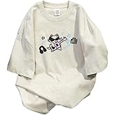 Harajuku Vintage Shirts for Women Cute Graffiti Cat Print T-Shirt Summer Oversized Graphic Tees Kawaii Clothes Y2K Tops