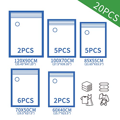 Hibag-Space-Saver-Bags-20-Pack-Vacuum-Storage-Bags-6-Medium-5-Large-5-Jumbo-2-Small-2-Roll-Up-Bags-with-Hand-Pump-for-Bedding-Comforter-Pillows-Towel-Blanket-Clothes