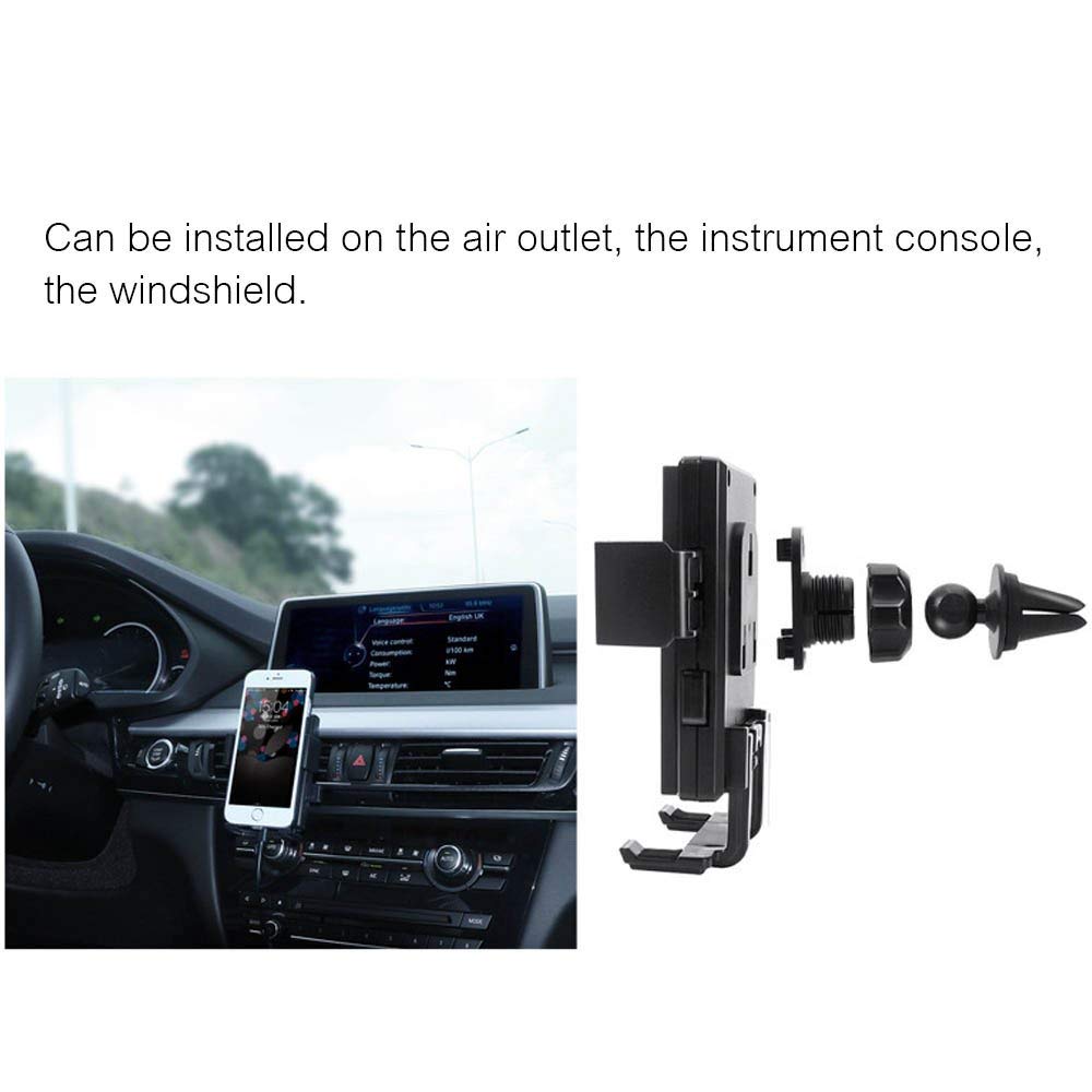 Wireless Car Chargers, 360 Degree Car Mount Charger Holder Windshield for iPhone X iPhone 7/8 iPhone 6plus,6s Plus,Samsung Galaxy S8/S7 Edge,Nexus Moto, LG, HTC ect Car Mount Fast Wireless Charger