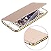 iPhone 8 Plus Case,iPhone 7 Plus Case, LONTECT Slim PU Leather Folio Flip Case with Card Slot & Clear Soft TPU Back Cover for Apple iPhone 8 Plus/iPhone 7 Plus - Gold