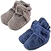 Luvable Friends Fleece Scooties, 2 Pack, Gray and Blue, 12-18 Months