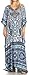 Sakkas Anahi Flowy Design V Neck Long Caftan Dress/Cover Up with Rhinestone