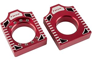 Tusk Racing Axle Blocks Red Compatible with Honda CR250R 2000-2007/CRF450R 2002-2008