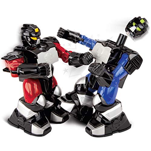 Black Series RC Toy Boxing Battle Robots, Deliver Punches & Jabs in Fights, Dual RC Wireless Controllers, Multi-Direction Movement W/Full Motion, Battery-Operated, Blue/RED