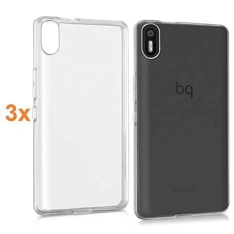 Pack 3X Transparente Silikonhülle TPU für BQ AQUARIS X5 y X5 Cyanogen, Handyhülle Premium Kratzfest TPU Durchsichtige Schutzh