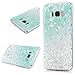 For Samsung Galaxy S8 Case, 3D Handmade Bling Crystal Shiny Rhinestone Diamonds Special Hollow Floral Gradient Pattern Clear Case Hard PC Untra Thin Skin Shell for Samsung Galaxy S8 - Blue Flower