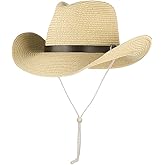 Straw Cowboy Hat for Women Men Classic Western Cowgirl Cap Foldable Sunhat Shapeable Fedora Panama Cap Wide Brim Beach Hat
