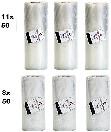 Commercial Bargains 3-Pack 11" x 50' and 3-Pack 8" x 50' Commercial Vacuum Sealer Saver Rolls Food Storage