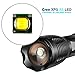 AhomePlay Waterproof Tactical Flashlight - CREE XP-G R5 LED, 300 Lumen, 5 Modes, Adjustable Focus, Rechargeable 18650 Battery and Charger Included - Blue Light