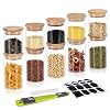 GoMaihe 200 ML + 300 ML Voorraadpotten set van 10, Voorraaddozen Kruidenpotjes Luchtdichte Glazen Container Gemaakt van…