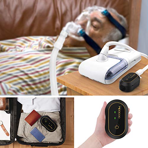 CPAP Cleaner and Sanitizer, Moocoo 2020 Newest Portable Rechargeable Ozone CPAP Cleaning Machine Bundle Includes T Adapter, Sealed Bag and Heated Hose adapters