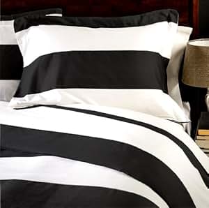 Amazon.com: MARRIKAS 600TC KING STRIPE BLACK WITH WHITE