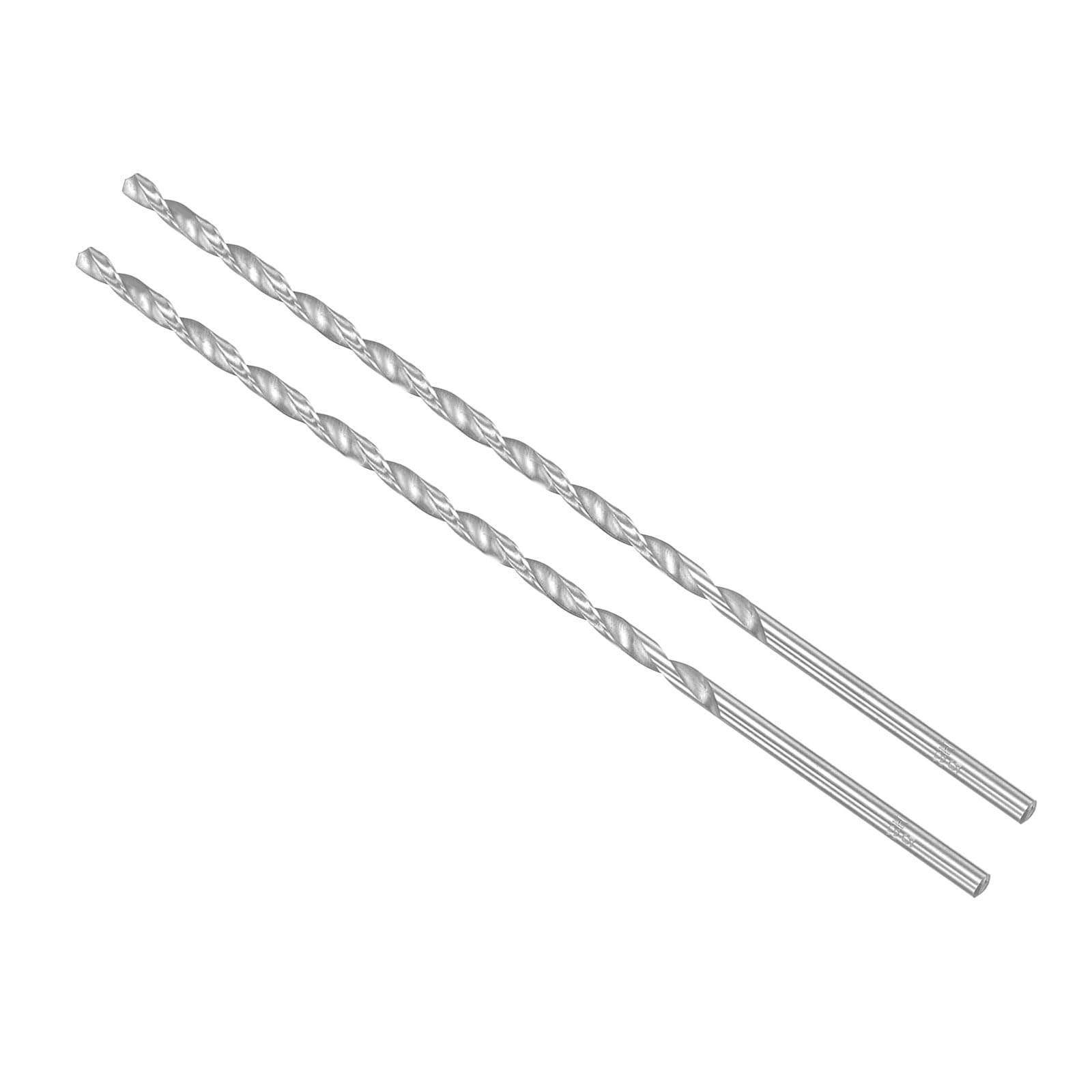 CoCud Extra Long High Speed Steel Twist Drill Bits, 5mm Diameter 250mm Length, Straight Twist Jobber Drill Bit - (Applications: for Metal Woodwork Plastic Aluminum), 2-Pieces