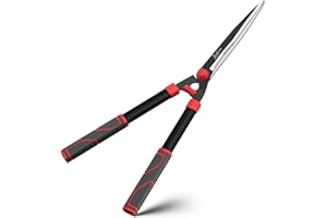 JiveGrove Hedge Shears 23" - Razor Sharp SK5 Carbon Steel Blades, Anti-Rust Coating, Lightweight Garden Clippers for Trimming