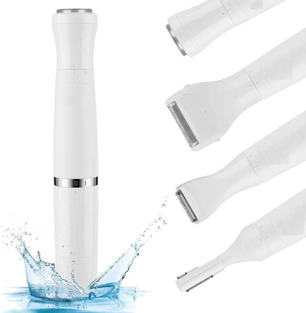 Facial Hair Remover Wet And Dry High-Speed Electric Trimmer(white)