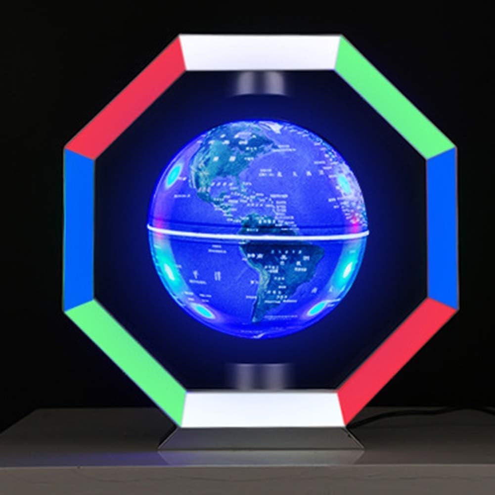 Mnjin explore the world Levitating Globe Magnetic Levitation Floating World Map Globe Office Decor LED Learning Educational Geographic Globes With Desktop Stand For Home School Decoration Ch