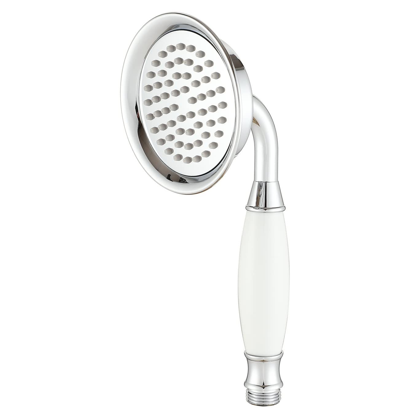 Wussh 3.85 Inch Classic Traditional Brass Telephone Hand Shower Head Polished Chrome and Ceramic Handheld Showerheads