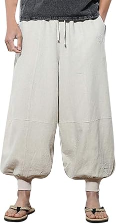 mens baggy linen trousers uk