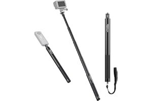 UURIG 47.64" Action Cameras Selfie Stick Extendable for Insta360 Sports Camera, Selfie Vlogging Invisible Extension Pole