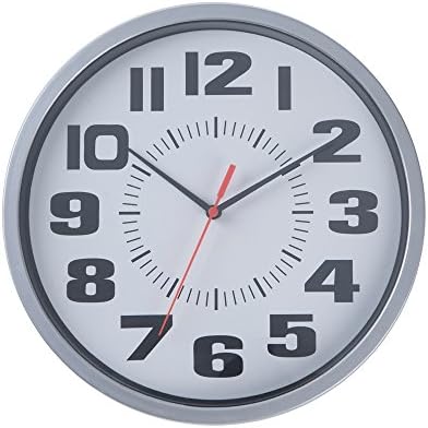 10 Inches Non - Ticking & Silent Sliver Modern Design DNCLK Decorative Office Wall Clock