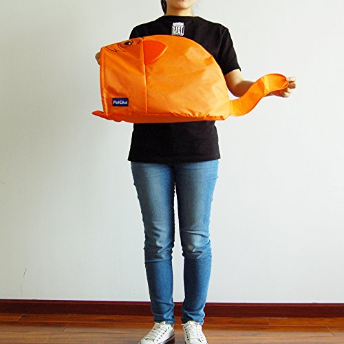 PetLike 15.7x11x9.8 inches Interactive Crinkle Kitty Sack Cat Sleeping House/Bed, Portable Pet Cat Tent Perfect for Indoor and Outdoor, Cat Tunnel Play Toy, 4 Colors Available. (Orange)