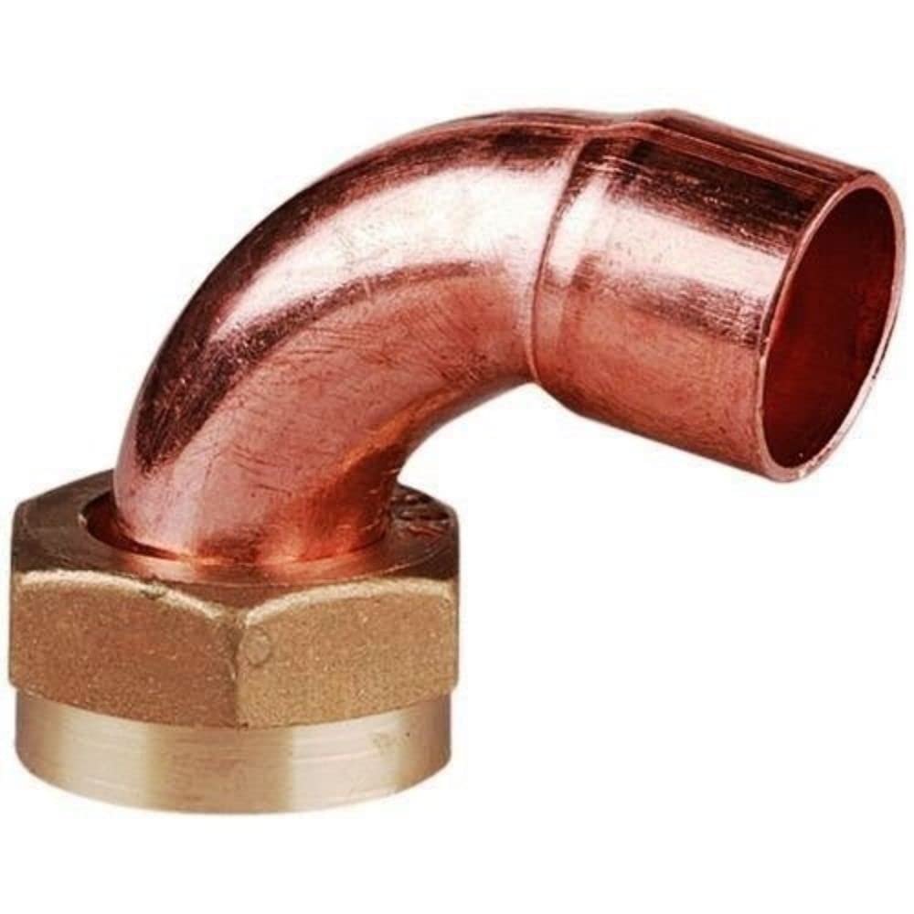 Merriway BH04459 22 mm x 1 inch Copper End Feed Fitting Bent Cylinder Connector
